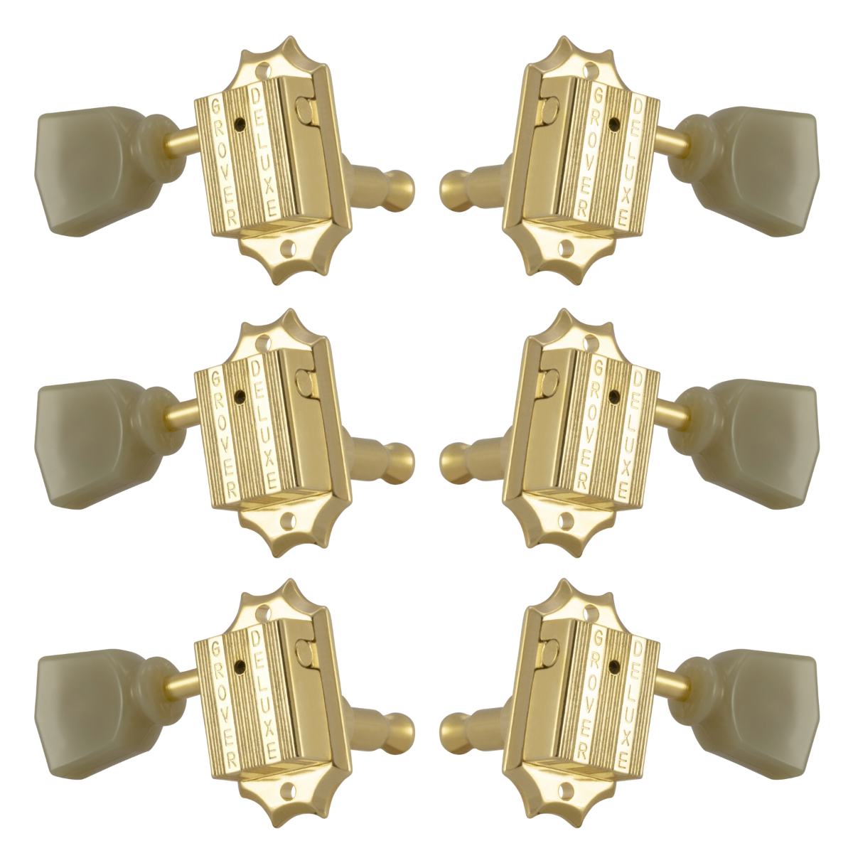 Grover Vintage 135 Series Gold Set 3+3 - Plastic Keystone Buttons