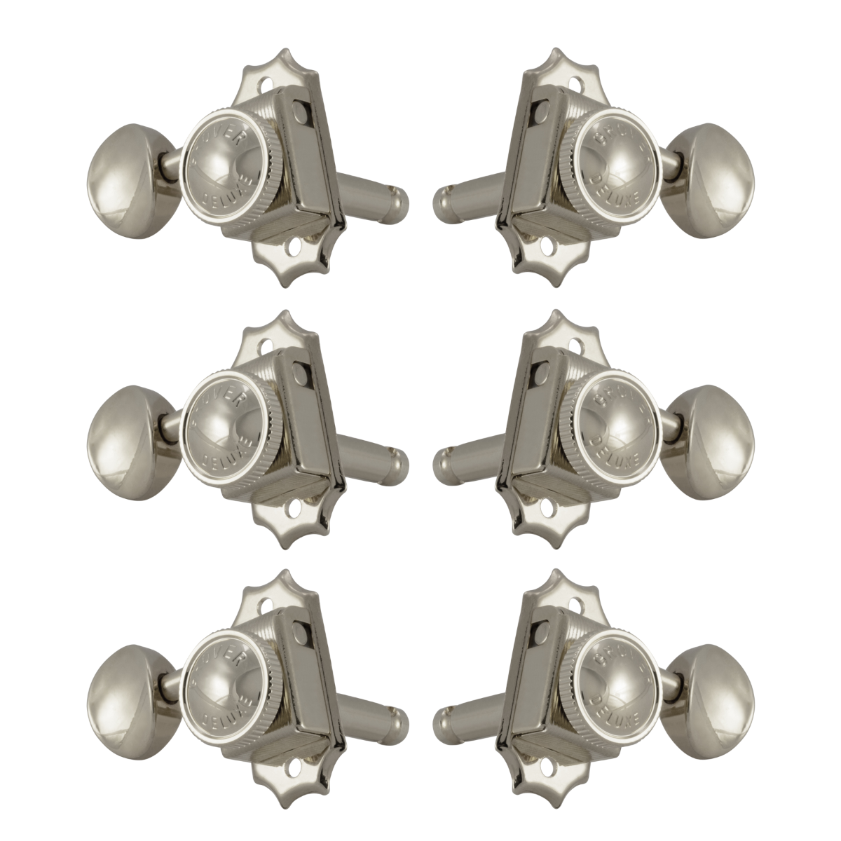 Grover Roto-Grip Locking Vintage 533 Series Nickel Set 3+3 - Metal Button