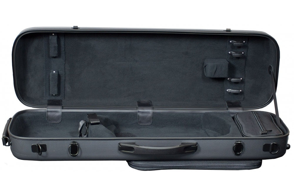 Hidersine Violin Case Polycarbonate oblong Carbon Fibre Effect