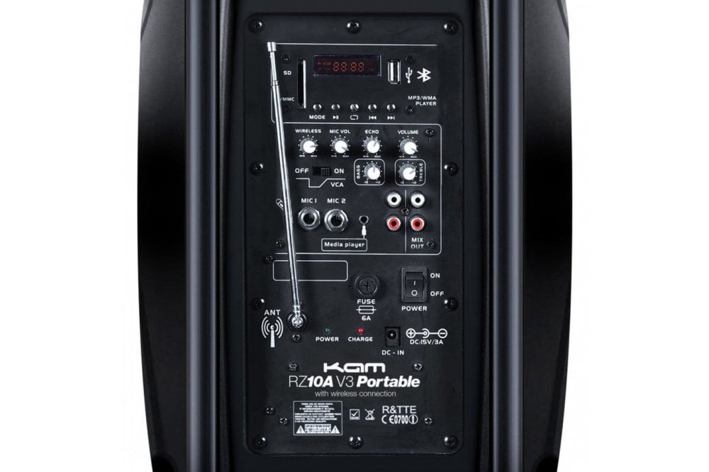 Kam RZ10AP Portable Bluetooth 10" PA Speaker Bundle
