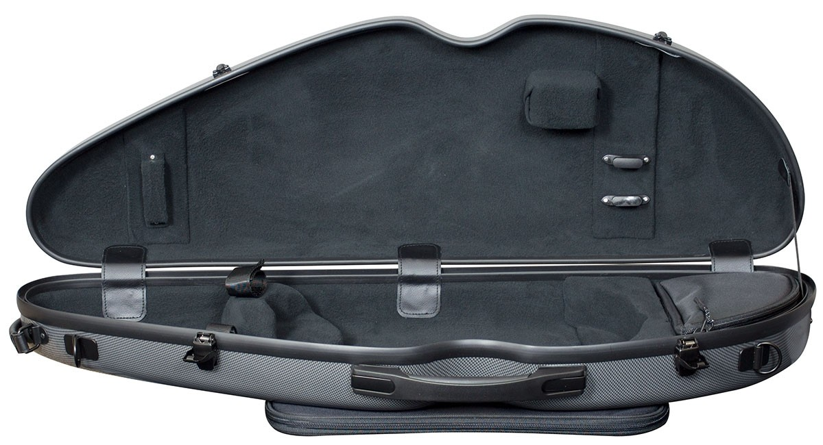 Hidersine Violin Case Polycarbonate Halfmoon Carbon Fibre Effect