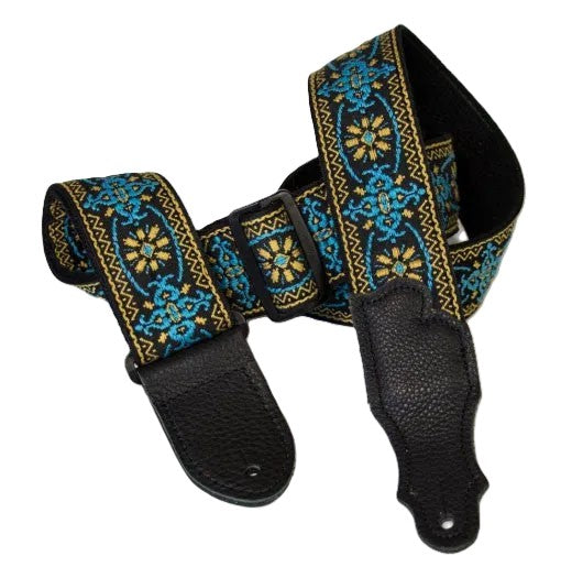 Franklin 2in Retro Folk Weave Guitar Strap - Turquoise