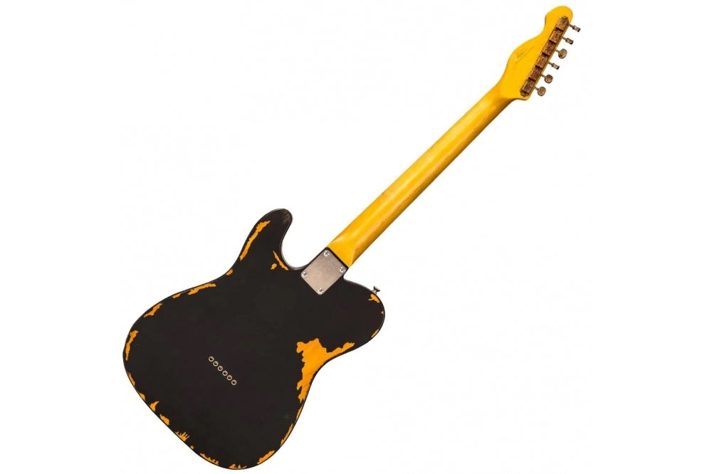 Vintage V62 ICON Electric Guitar Distressed Black
