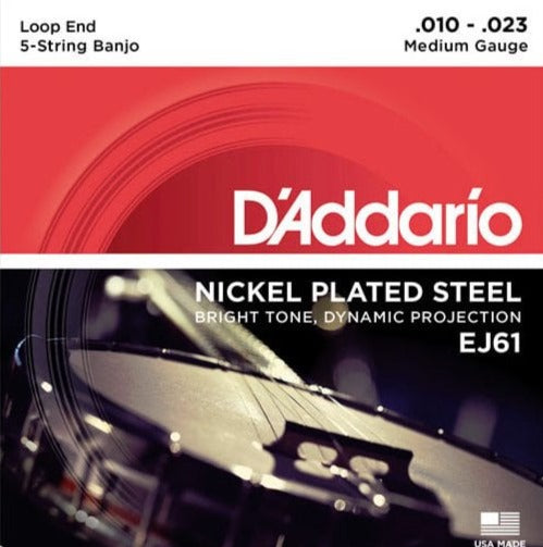 D Addario Nickel Plated Banjo 010-023