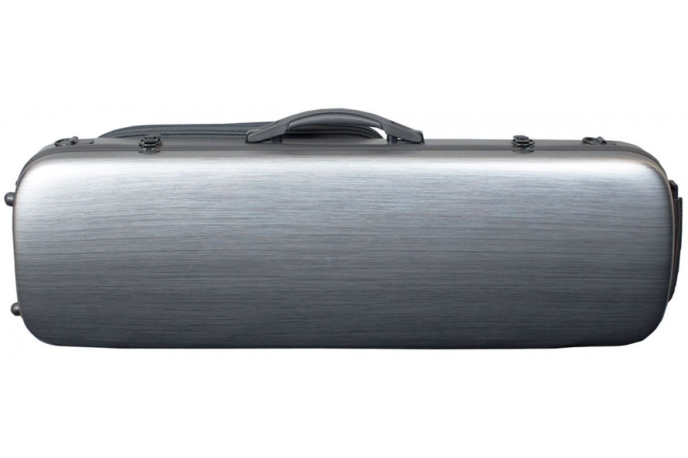 Hidersine Violin Case Polycarbonate Oblong Brushed Silver