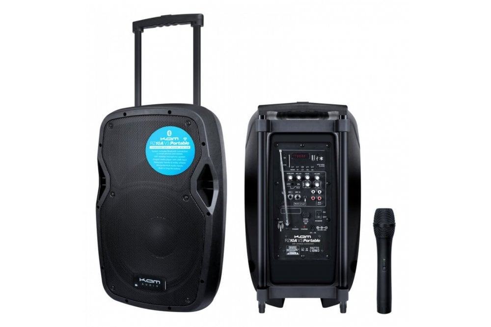 Kam RZ10AP Portable Bluetooth 10" PA Speaker Bundle