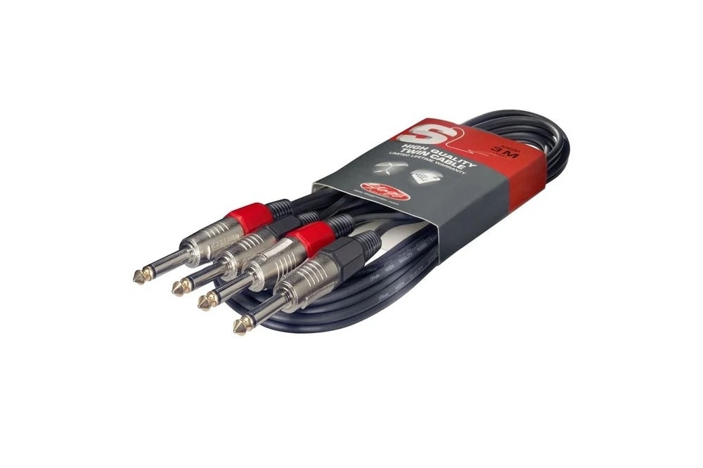 Stagg 3m/10ft Twin Cable Jack/jack