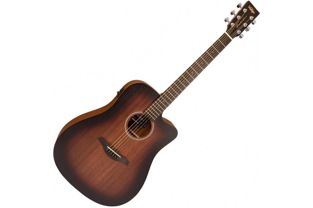 Vintage Statesboro Dreadnought Electro-Acoustic Guitar Whisky Sour