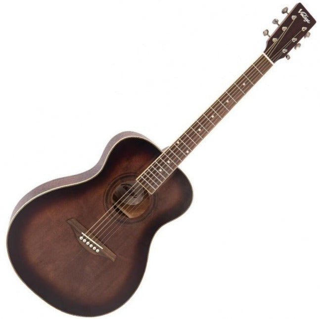 Vintage V300 Acoustic Folk Guitar ~ Antiqued