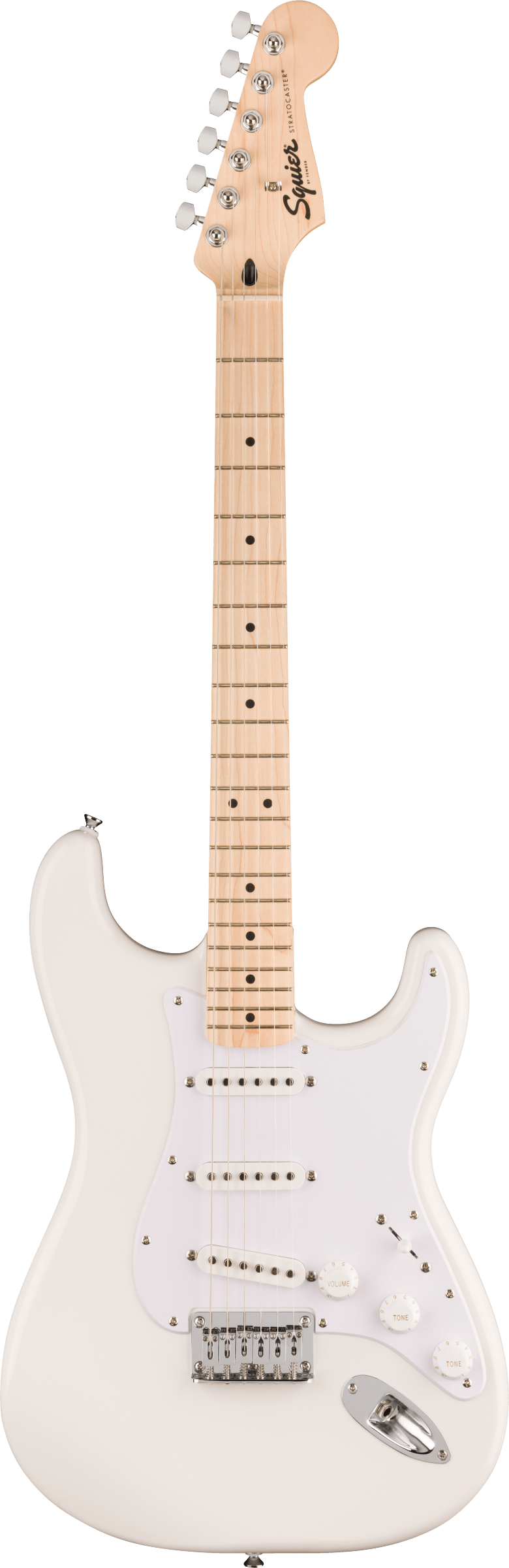 Squier Sonic Stratocaster HT MN Arctic White With White Pickguard