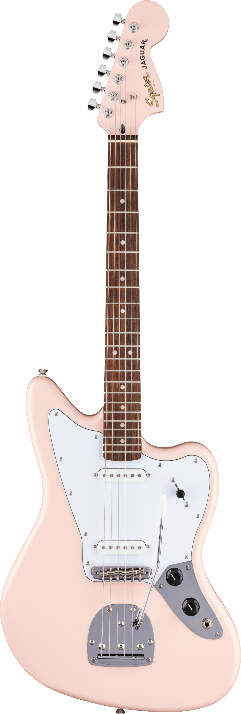 Squier FSR Affinity Jaguar Shell Pink With Matching Headstock
