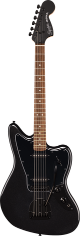 Squier FSR Affinity Jaguar Metallic Black With Black Hardware And Matching Headstock