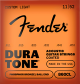 Fender 860CL Phosphor Bronze Dura-Tone Coated Acoustic Strings 11-52
