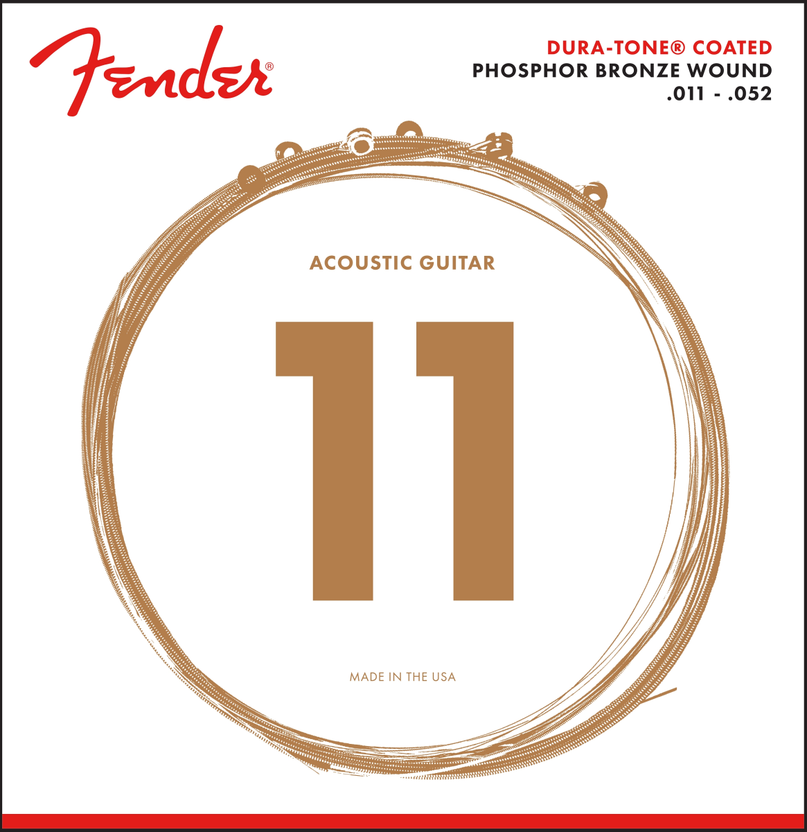 Fender 860CL Phosphor Bronze Dura-Tone Coated Acoustic Strings 11-52