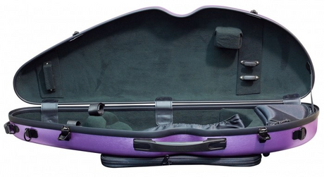 Hidersine Case Polycarbonate Violin Halfmoon Brushed Purple