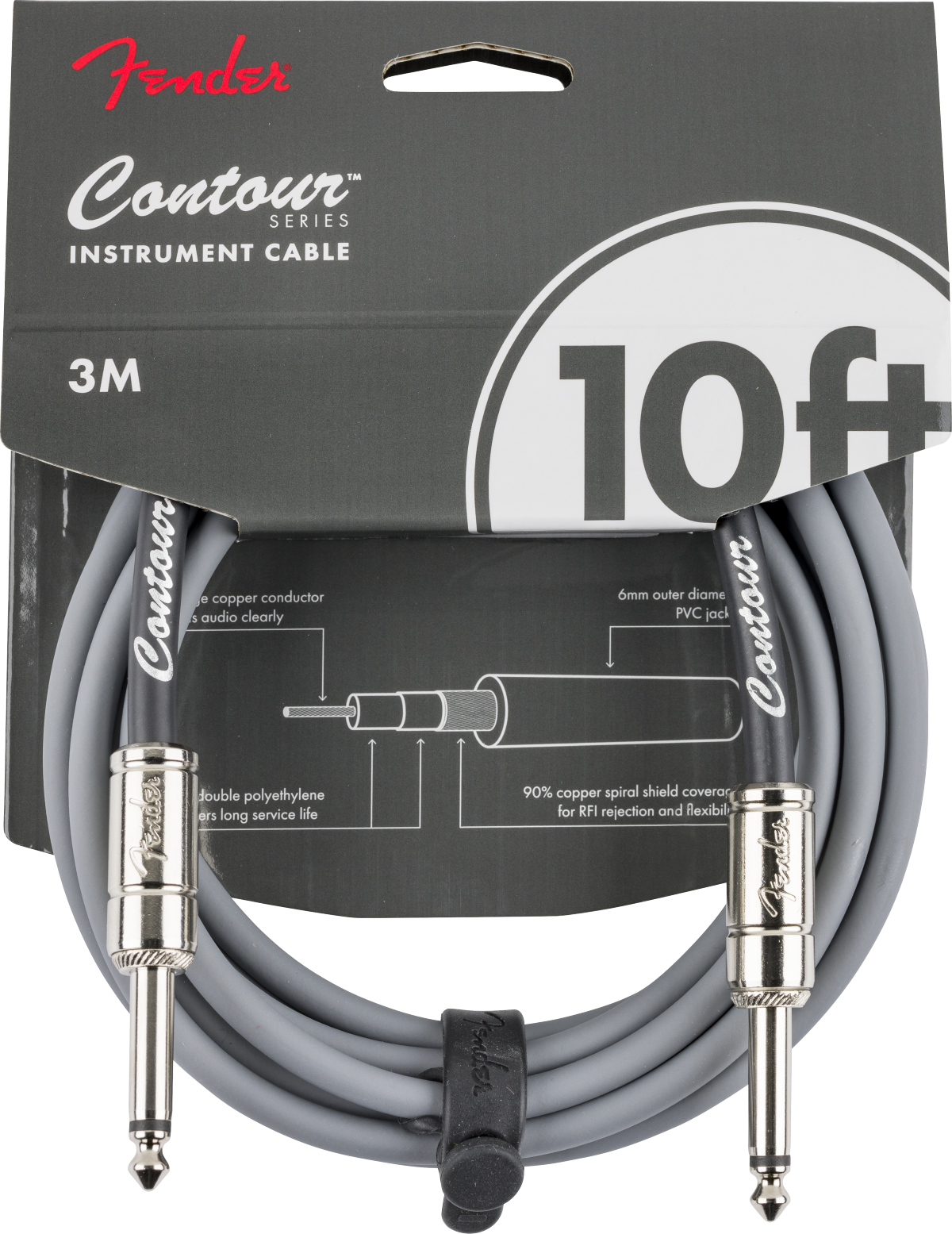 Fender Contour Instrument Cable Inca Silver 10ft