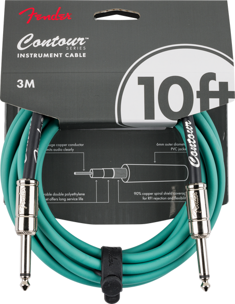 Fender Contour Instrument Cable Sherwood Green 10ft