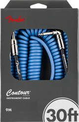 Fender Contour 30ft Coiled Cable Lake Placid Blue