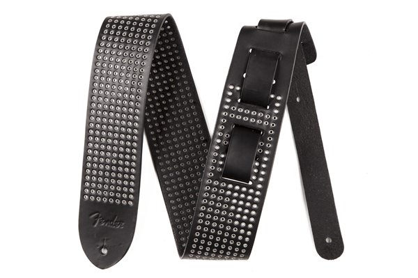 Fender 2.5 Inch Leather Small Rivets Strap Blk