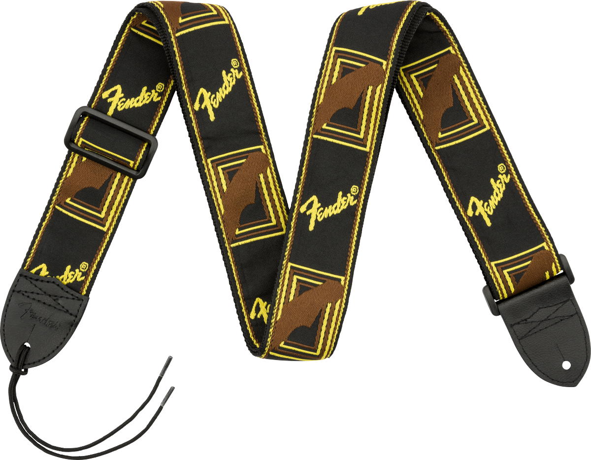 Fender Monogrammed Strap Black/Yellow/Brown