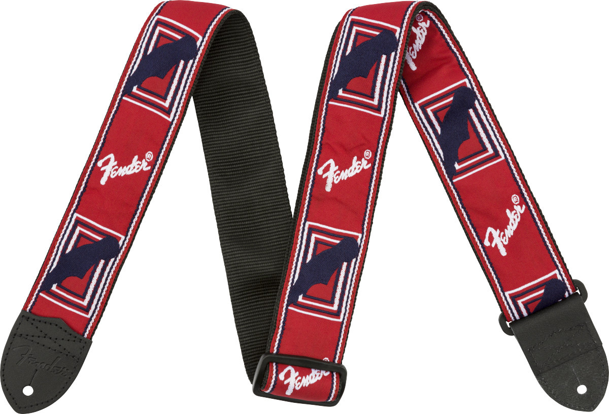 Fender Monogrammed Strap Red/White/Blue 2in