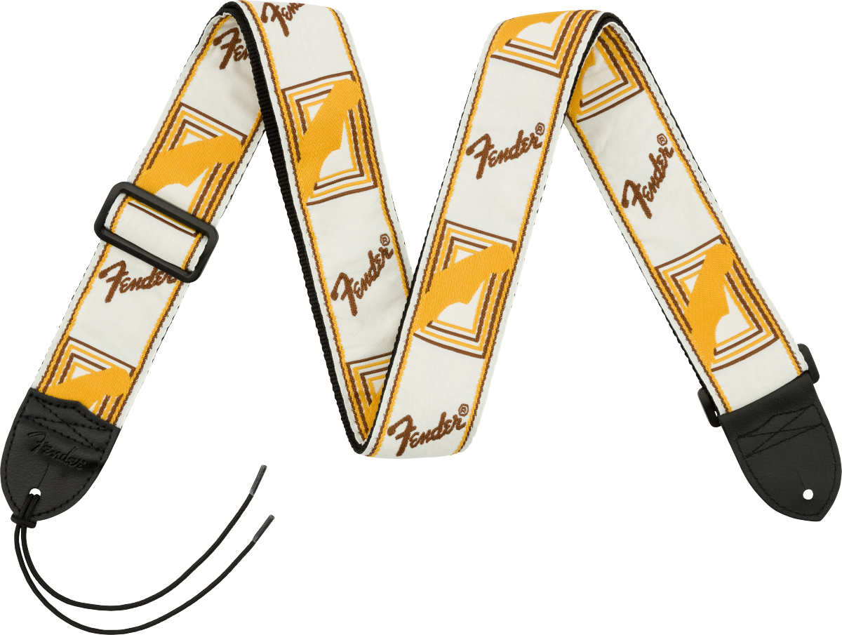 Fender Monogrammed Strap White/Brown/Yellow