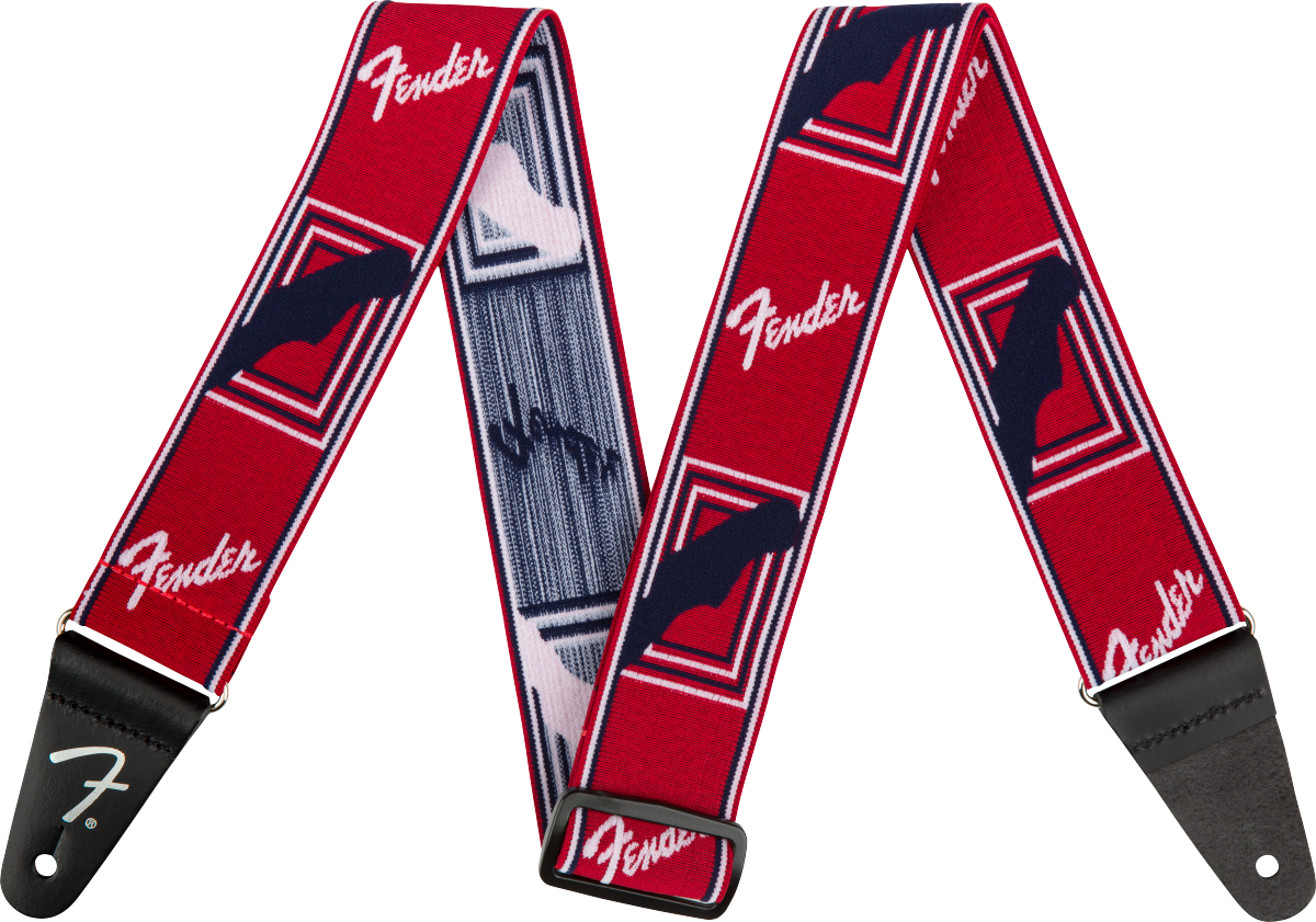 Fender WeighLess Monogrammed Strap Red/White/Blue 2in