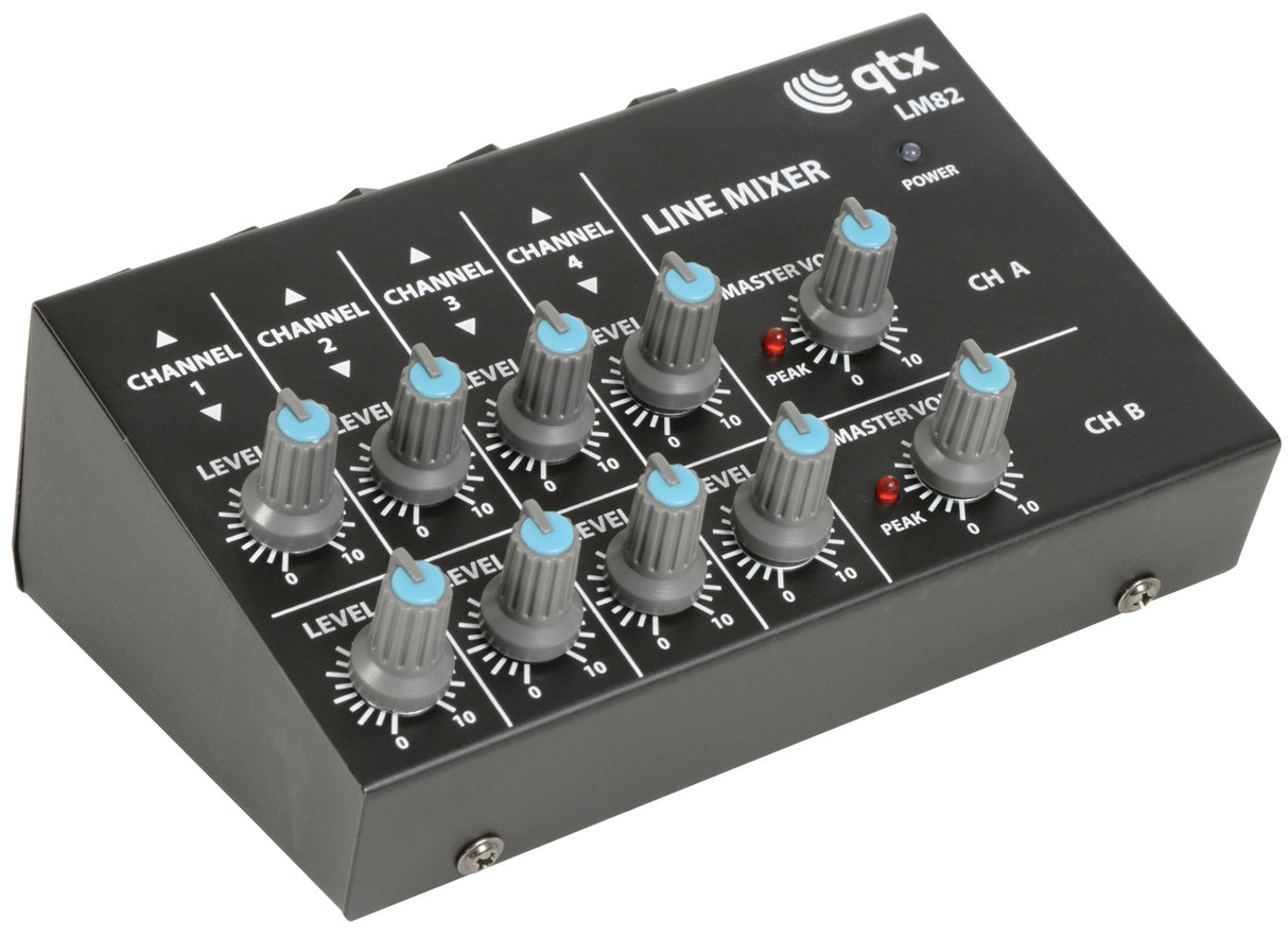 QTX LM82 Mini Line Level Mixer -4 stereo jack