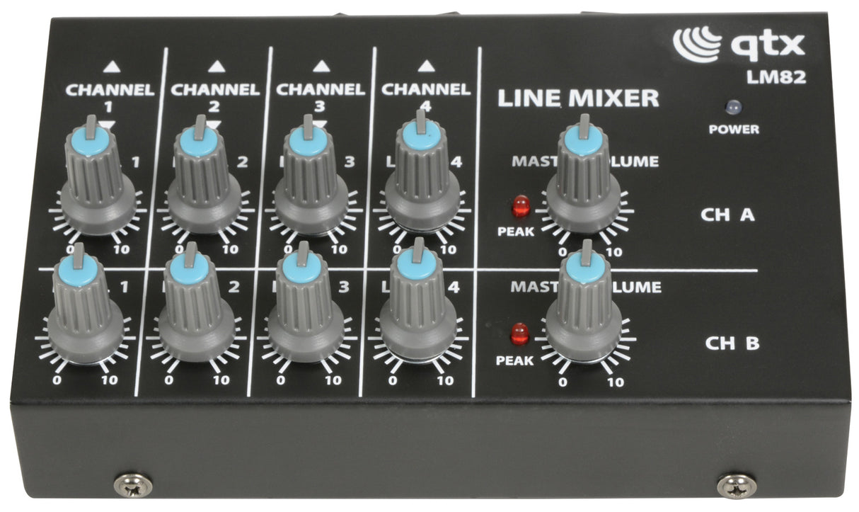 QTX LM82 Mini Line Level Mixer -4 stereo jack