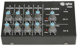 QTX LM82 Mini Line Level Mixer -4 stereo jack