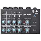 QTX LM82 Mini Line Level Mixer -4 stereo jack