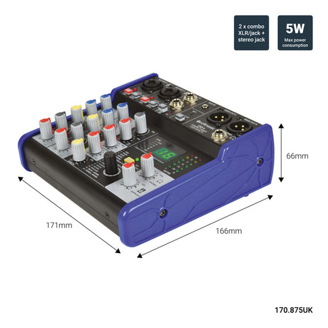 Citronic CSD-4 Compact Mixer with Bluetooth and DSP Effects