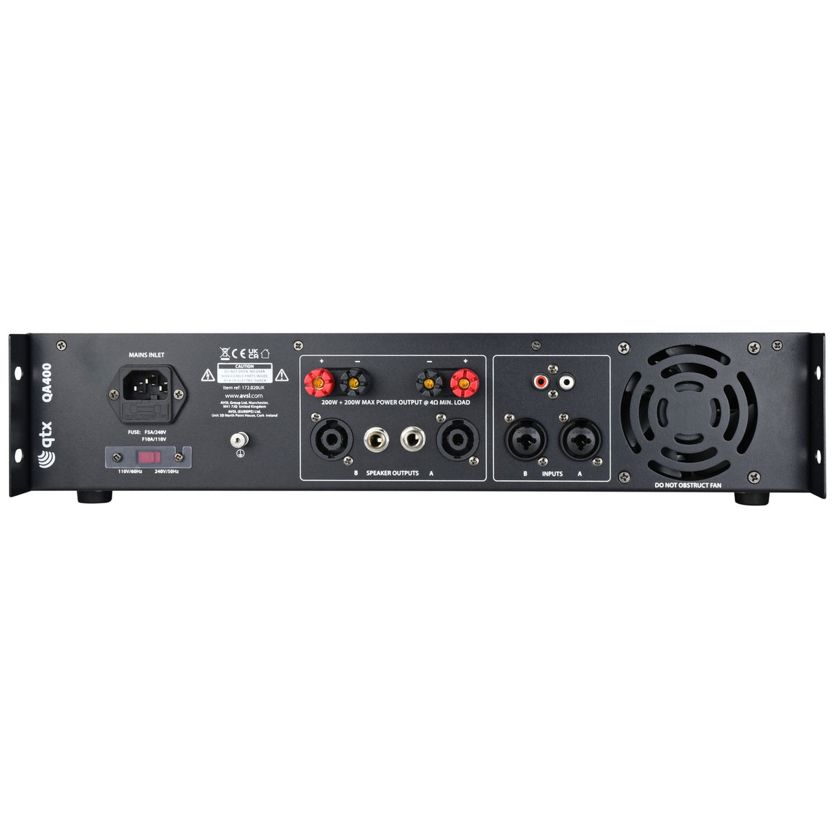 QTX QA400 400w QA Series Power Amplifier