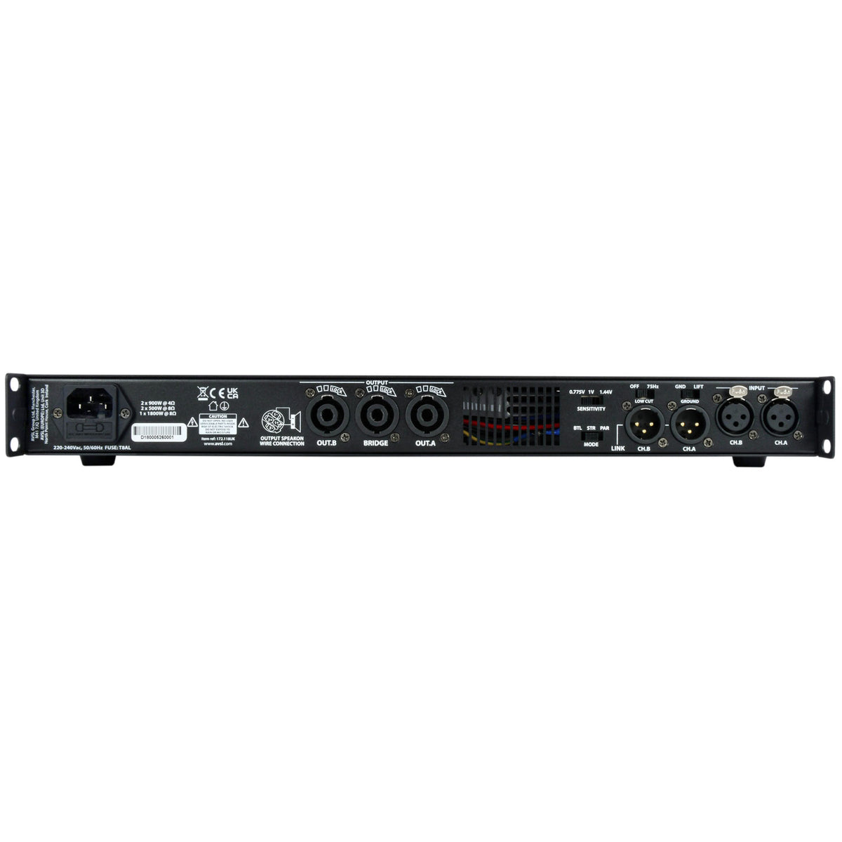 Citronic D1800 D-Series Class-D Power Amplifier 2 x 900W RMS