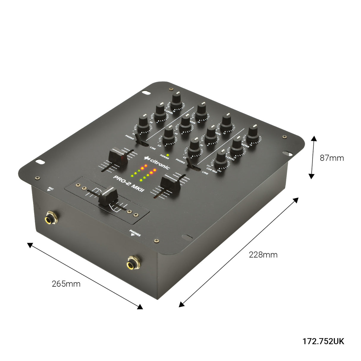 Citronic PRO-2 MKII DJ Mixer 2 Channel