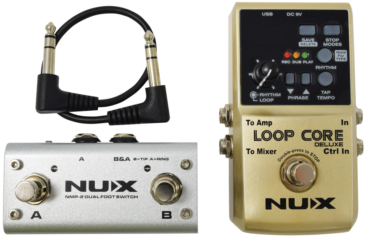 NUX Loop Core Deluxe 24-bit Looper Pedal Bundle