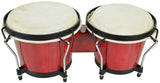 Chord Bongos 6.5in + 7.5in Red with Carry Bag