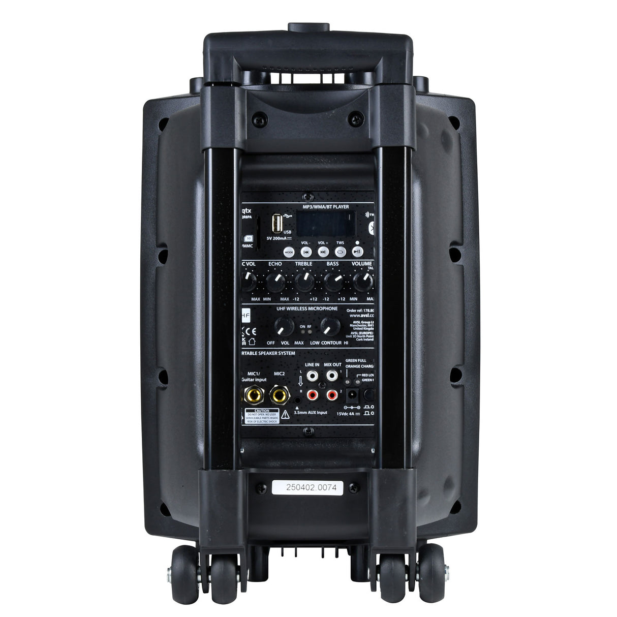 QTX QR8PA 50W Portable PA Speaker with TWS Bluetooth And UHF Mic