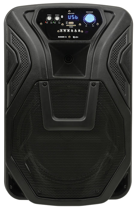 QTX Busker 12 Portable PA System with VHF Mics And Media Player
