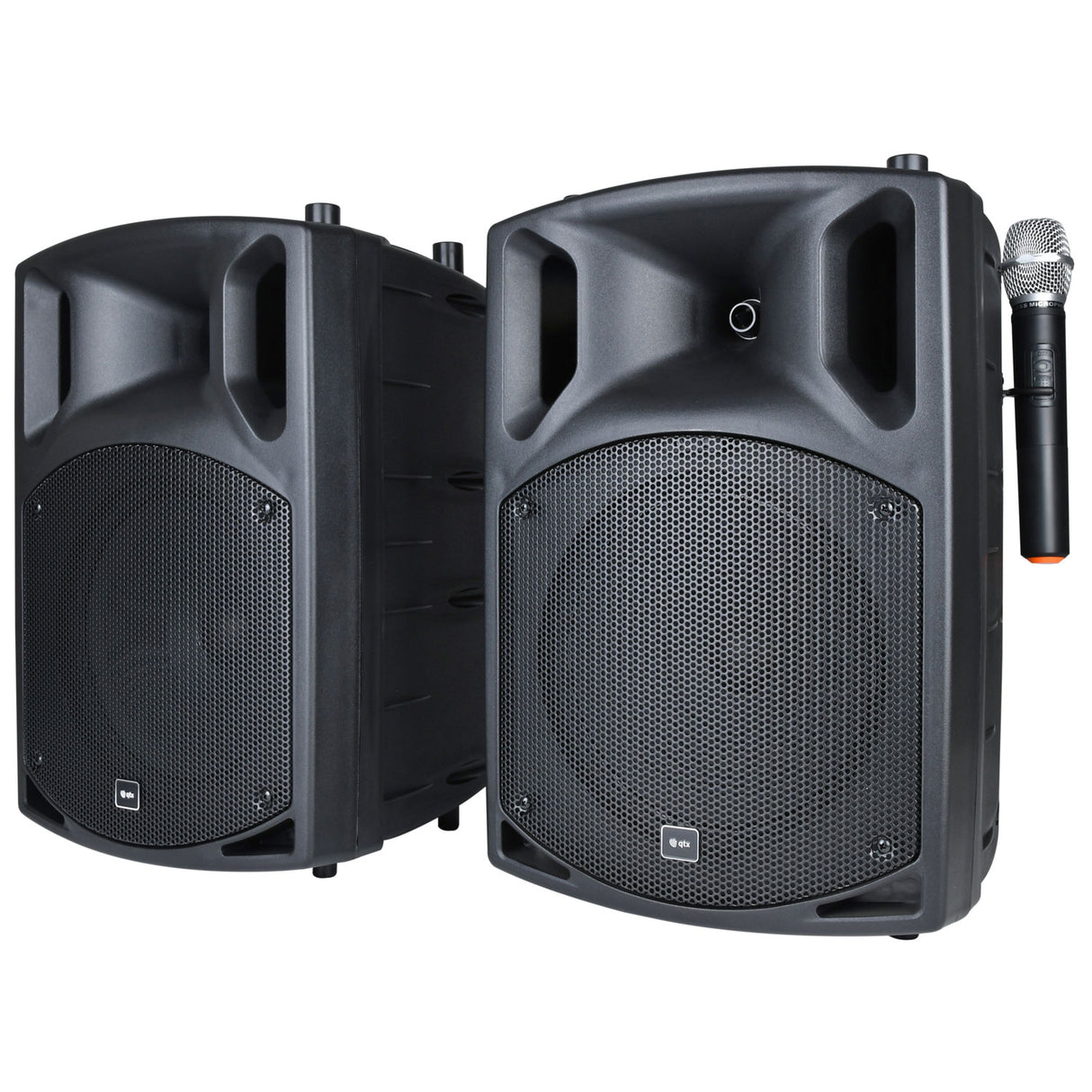 QTX PAV 10 Portable PA Set with UHF Mics - Bluetooth - Rechargeable Battery