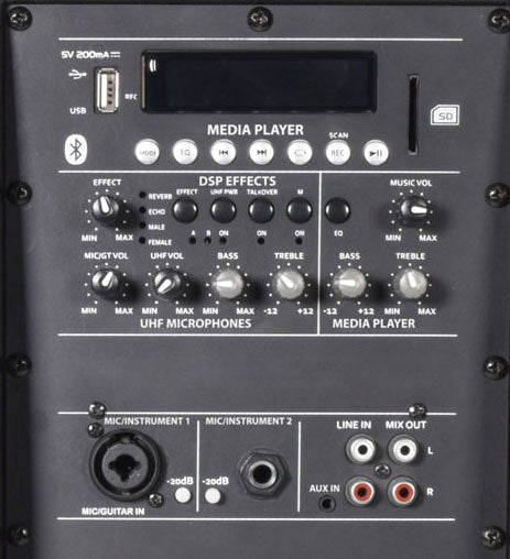 QTX QOVA-12PA Performance Portable PA with Bluetooth And Rechargeable Battery