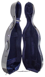 Hidersine Case Cello Fibreglass Blue + Wheels