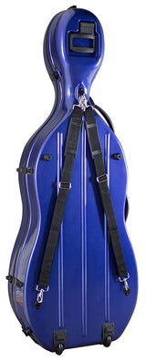 Hidersine Case Cello Fibreglass Blue + Wheels