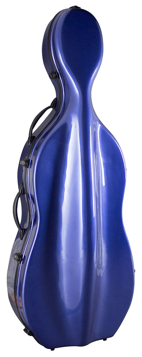 Hidersine Case Cello Fibreglass Blue + Wheels