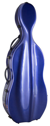 Hidersine Case Cello Fibreglass Blue + Wheels