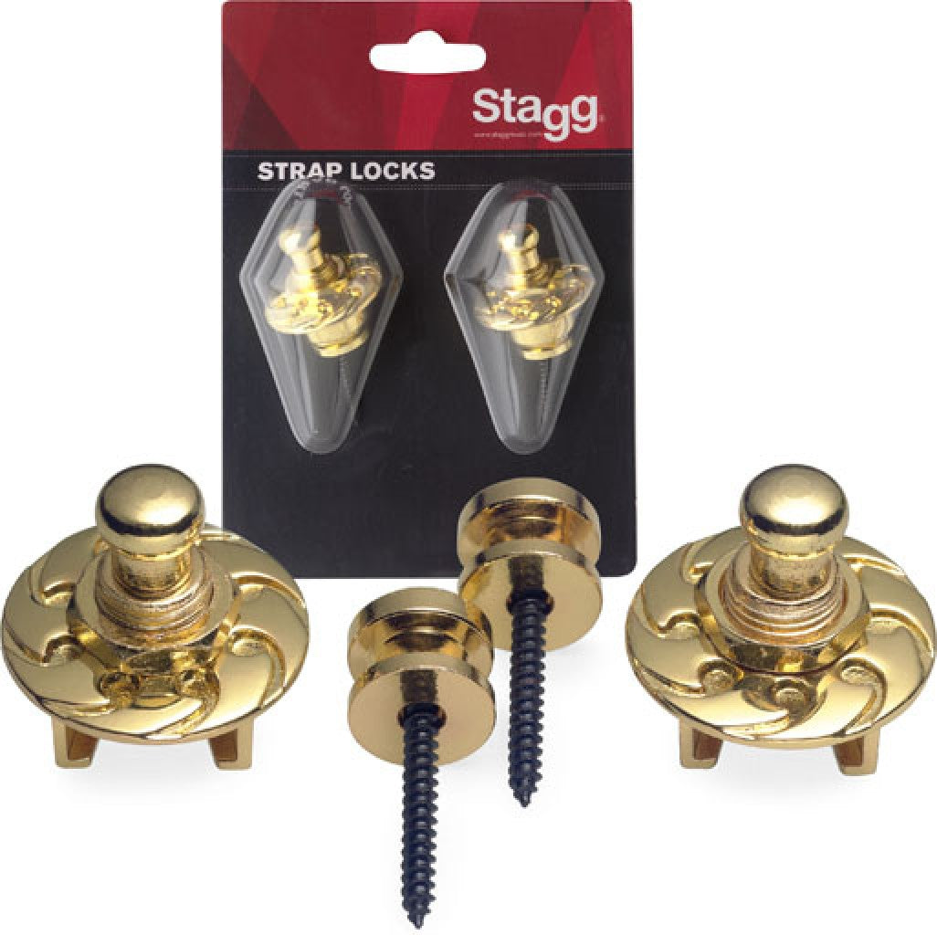 Stagg SSL1 GD Strap buttons with locking system gold