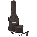 Vintage V60 Coaster Series Electric Guitar Pack - Boulevard Black