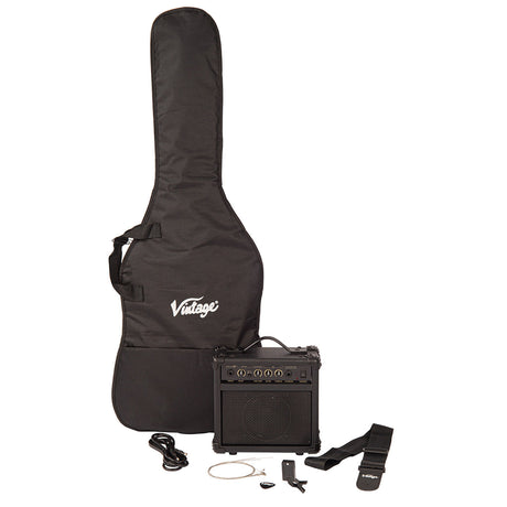 Vintage V20 Coaster Series Electric Guitar Pack - Boulevard Black