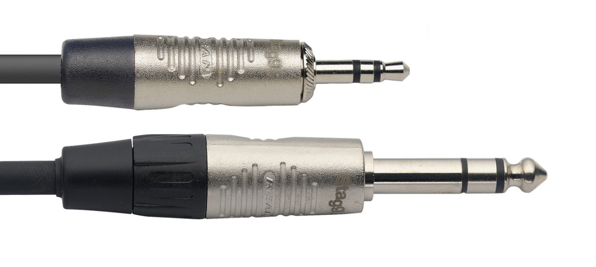 Stagg NAC1MPSPSR N series audio cable, mini jack/jack (m/m), stereo, 1 m (3')