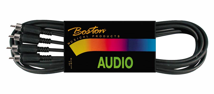 Boston Audio cable, black, 2x rca - 2x rca connector, 9 meter